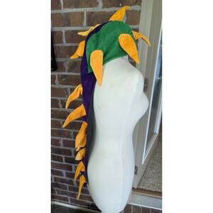 Unique Mardi Gras Hat Adult Party Fat Tuesday Green Yellow Purple Spikes